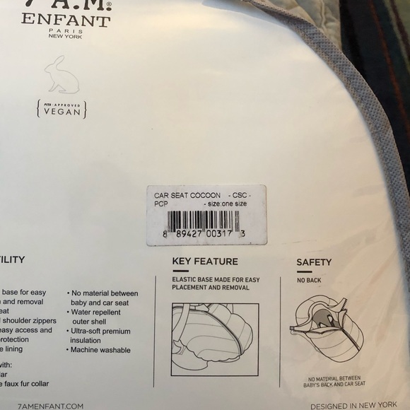 NWT sold out 7 A.M. Enfant Cocoon Car Seat Cover - Picture 6 of 6